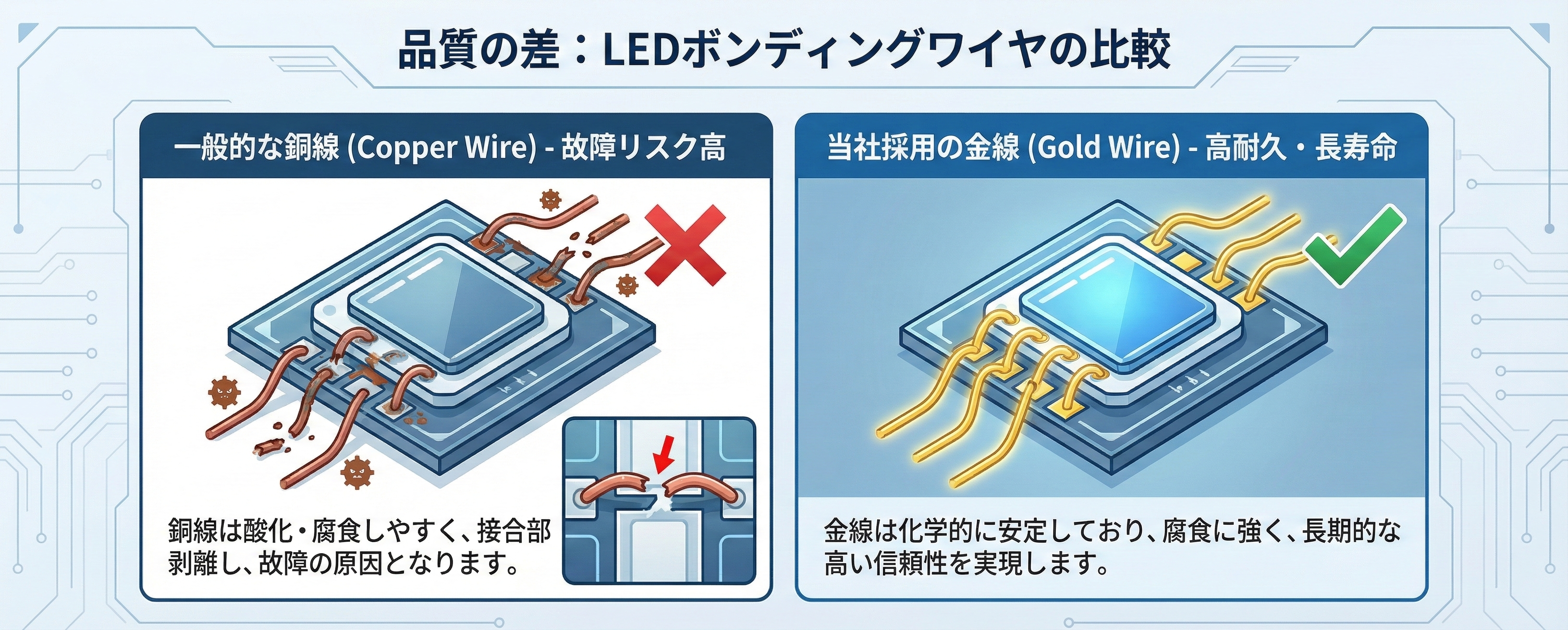 高品質部材を採用した信頼性の高い製品