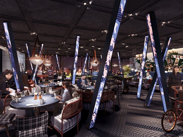 渋谷 — 特注サイズLED。電源ボックスを天井上に配置し極小サイズの柱設置が可能に